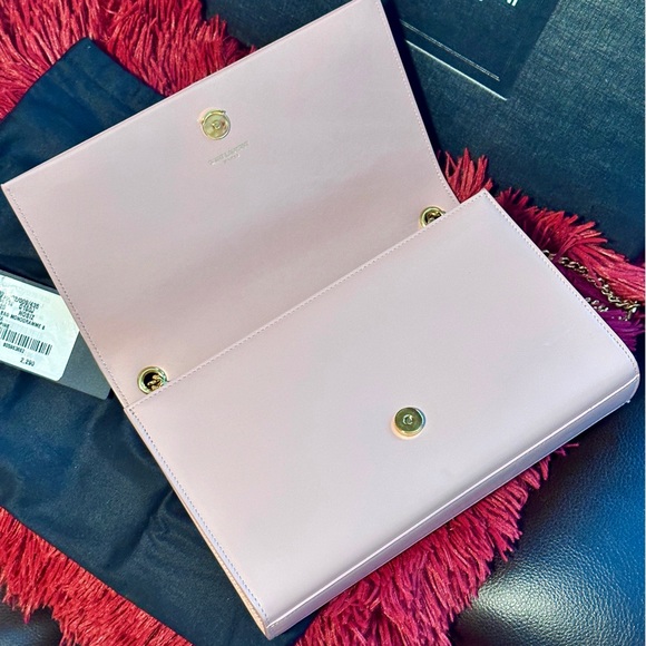 💯🥰SAINT LAURENT Grain De Poudre Medium Classic Kate Tassel Satchel Pale Blush - Picture 5 of 17